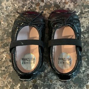 My first Weitzmans Black Chippy baby shoe